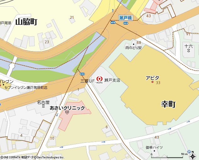 瀬戸支店付近の地図